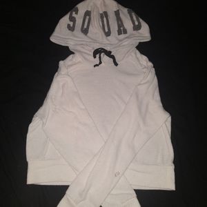 Soft felt crop top hoodie